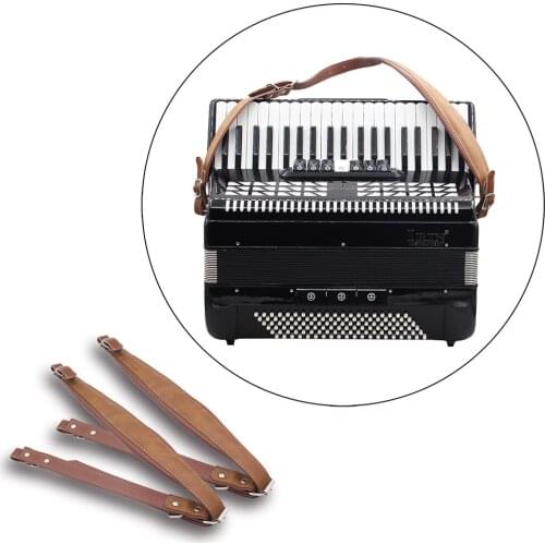 1 Pair Shoulder Straps For Accordion Adjustable Soft Synthetic Leather Accordion Belt Adjustable Length For Bass Universal Strap