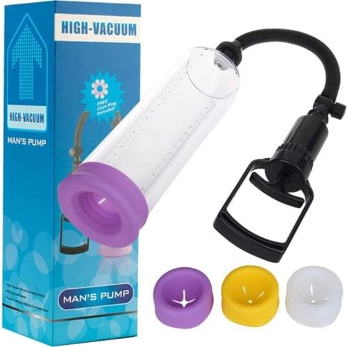 Pump Penis 3 Color Silicone Sleeve Penis Enlarger Vacuum Pump Bigger Growth Dick Pump Enlargement Enhancer Sex Toys For Men