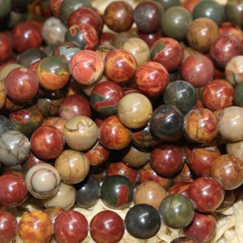 Natural stone picasso 4mm 6mm 8mm 10mm 12mm 14mm round loose beads for jewelry making diy necklace bracelet 15inch B373
