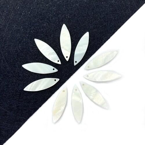 Natural Shell Pendant Necklace Carved White Leaf Shape Crafts Making DIY Bracelet Necklace Earrings Jewelry Accessories Charm