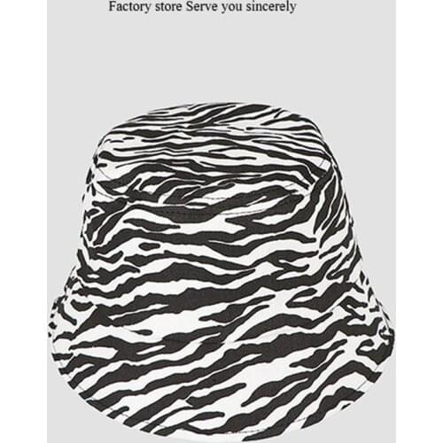 Leopard Panama Bucket Hat Black White Cow Zebra Pattern Bucket Hats Fisherman Caps for Women Summer Casual Cap