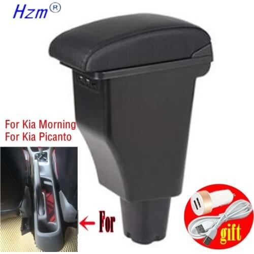 For Kia Morning Armrest box Car For Kia Picanto Armrest Interior Parts special Retrofit parts Center Storage box USB