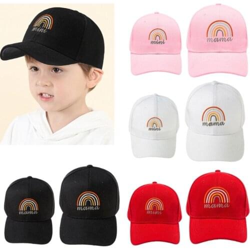 Boys Girls Adjustable Baseball Cap Rainbow Children School Adults Kids Sport Parent-child Mom Baby Hat H055