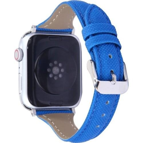 Green Blue Beige Genuine Leather Slender waist watchband for apple watch 6 5 44mm 40mm 38mm 42mm Bracelet iwatch Strap 4 3 2 1
