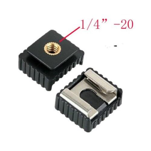 2x Standard 1/4" Screw Hole Cold Foot to Hot Shoe Mount Adapter for Camera Flash
