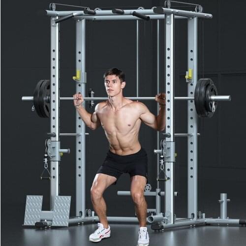 Squat rack bird stand gantry free bench press home multifunctional Smith machine comprehensive training device Fitness Equipment