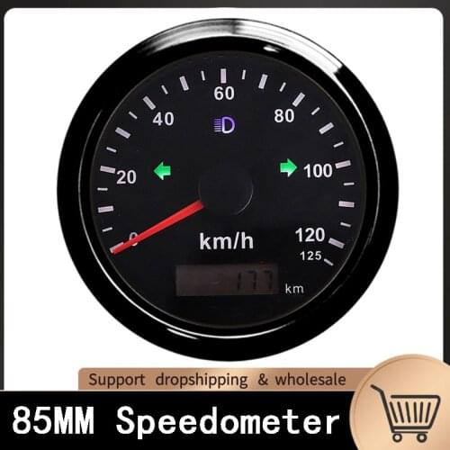 Universal 85mm GPS Speedometer Stainless IP67 Waterproof Gauge 200km/h 125km/h MPH Speed OdometerFor Boat Car Truck 12V 24V