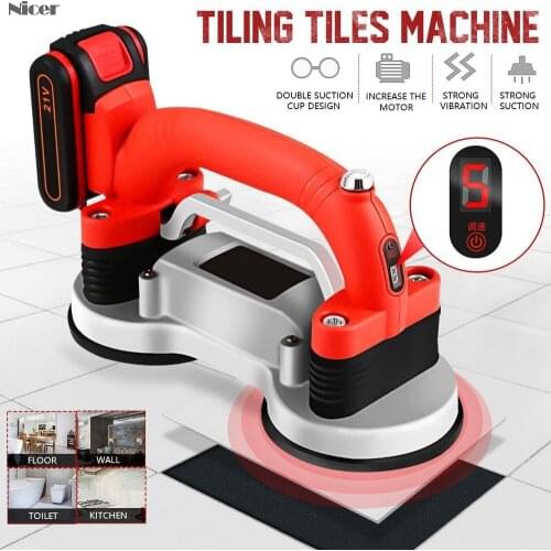 Tiling Tiles Machine 60-120mm Tiles Vibrator Suction Cup Adjustable Protable Automatic Floor Vibrator Leveling Tool With Battery
