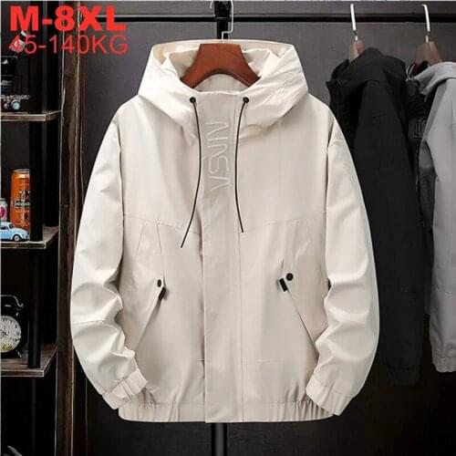 Spring Autumn Casual Windbreaker Male Plus Size 5xl 6xl 7xl 8xl Jackets Men Hooded Fashion Mens Thin Coat Hip Hop Outerwear