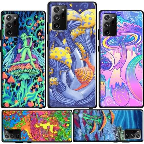 Magic Trippy Mushroom Psychedelic Case For Samsung Galaxy S21 Ultra S20 FE S8 S9 S10 Note 10 Plus Note 20 Ultra Note 9 Cover