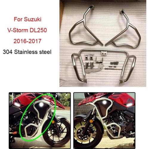 For Suzuki V-Storm DL250 2016 2017 Motorcycle Refit Tank Protection Engine Guard Crash Bars Frame V STORM DL 250 Upper and Lower