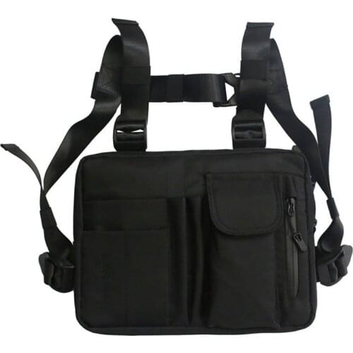 Female Hip-hop Tactical Street Fashion Features Gray Army Green Chest Bag Mens Adjustable Pocket Sports Vest Bag 135