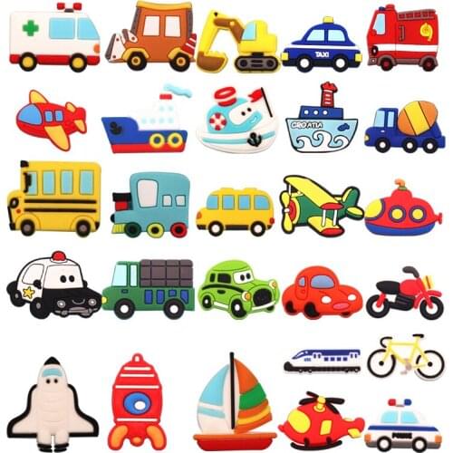 1pcs Shoe Charms Plant Means of Small Car Transportation Model PVC Shoe Charms Shoe Decoration Buckle Kids Party Gift Croc Jibz