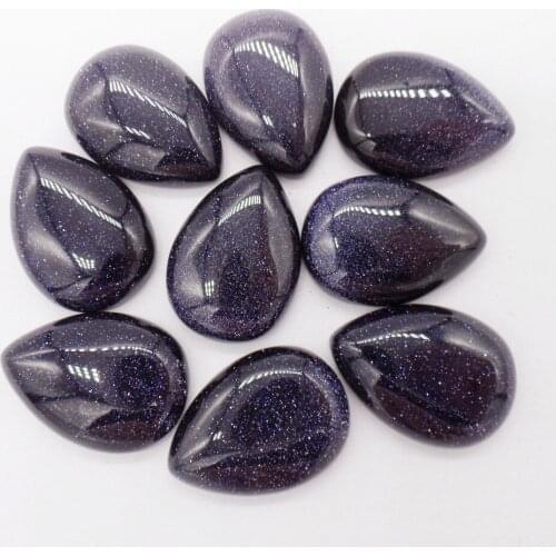 10Pcs 25x18x6mm Blue Sand Stone Teardrop Cab Cabochon For DIY Jewelry Making Necklace Accessories Gift
