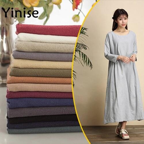 100x140cm Linen Bamboo Cotton Fabric For Patchwork Quilting Ramie Fabrics Cloth For Sofa Material DIY Curtain Canvas Cushion