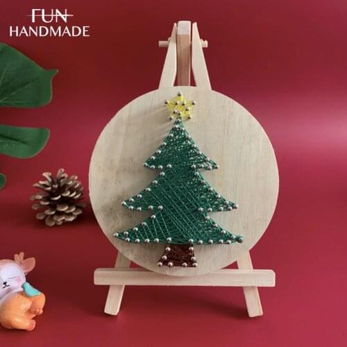 3D DIY Yarn Painting Nail String Art Kit Winding Christmas Tree Santa Cap Lines Drawing Painting Home Decor Children Gift