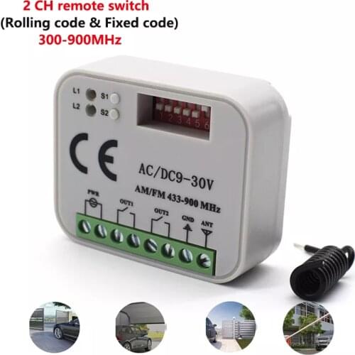 Remote Control Switch Receiver 433MHz 868MHz 390 MHz RX Multi-frequency Receiver AC/DC 9-30V 300-868MHz For Garage Gate Door