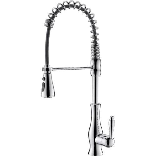 Free ship Modern Tall/High Pull-out/Pull-down chrome color Sprayer kitchen mixer tap single hole /handle