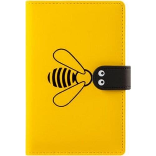 A6 Yellow Bee Monthly Plaln Notebook School Notebook Cute School Supplies 165*105mm, 128 Sheets Paper (80g)