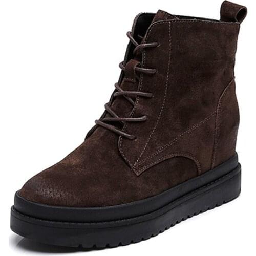 Womens Winter Boot Genuine Leather Ankle Boots For Woman Autumn Shoes Hidden Heel Boots 2021 Ladies Winter Shoes Ankle Boot