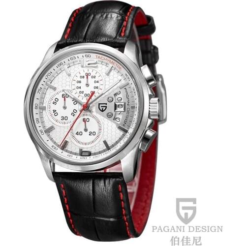 2021 PAGANI DESIGN Mens Fashion Luxury Leather Quartz Watch Chronograph Waterproof 30m Brand 2021 Military relogio masculino