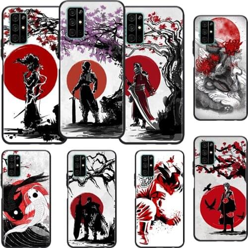 Japanese Red Sun Anime Silicone Cover For Huawei Honor 10i 10 9C 9A RU 9X 9N 9S 9 Pro Lite Play 3E V9 Black Phone Case