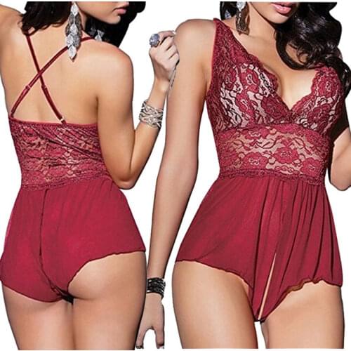 Women Sexy Lingerie Nightwear Underwear G String Lace Sling Sleepwear Teddies Bodysuits plus size Exotic Sleepdress Nightdress
