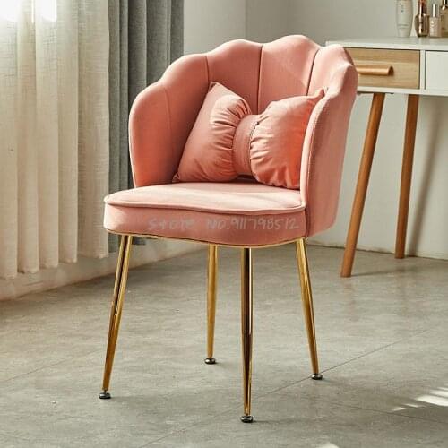 Ins Net Red Chair Bedroom Makeup Chair Light Luxury Nordic Style Simple Princess Chair Dressing Manicure Desk Back Chair