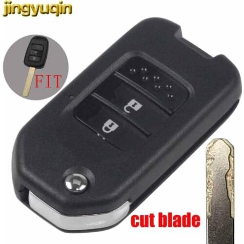 Jingyuqin Cut Blade Remote Key Blade FIT For Honda XRV VEZEL CITY JAZZ CIVIC HRV 2 Buttons car styling car accessories