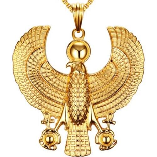 Ancient Egyptian God Horus Royal Falcon Eagle Stainless Steel Pendant