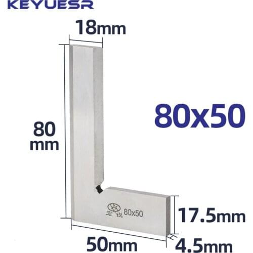 80x50mm Square Ruler 90 Degree Knife Edge Measuring Multi-Angle Bladed L-shaped Ruler Try Square Angle Set Squads Gauge Tool