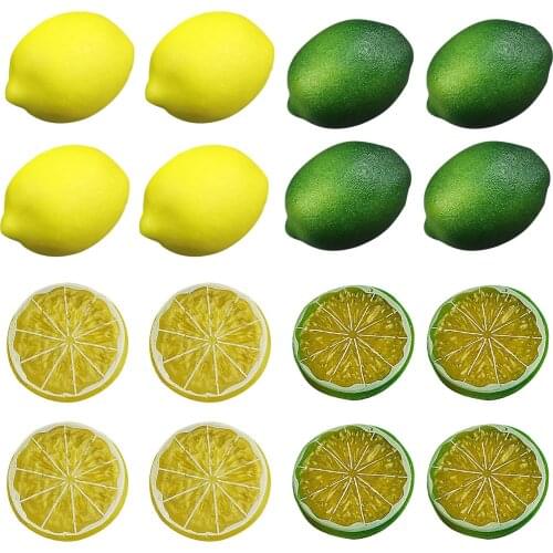 Mini Artificial Simulation Lemon Slices Fake Artificial Fruit Model Party Wedding Decoration Foam Artificial Lemon Ornaments