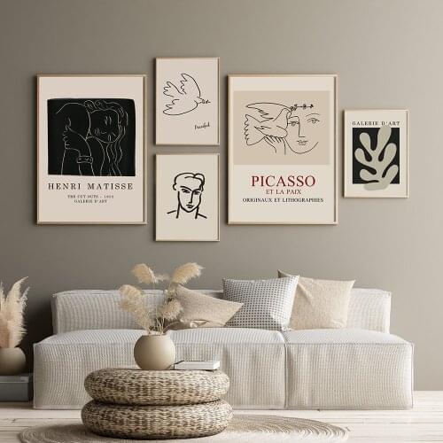 Minimalist Picasso Matisse Abstract Wall Art Canvas Painting Nordic Posters And Prints Inspired Wall Pictures For Living Room