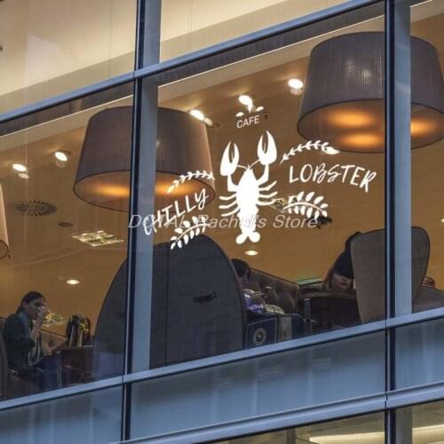Seafood Bar Restaurant Decor Chilly Lobster Vinyl Wall Decal Kitchen Dining Room Sticker Bar Drink Art Sticker