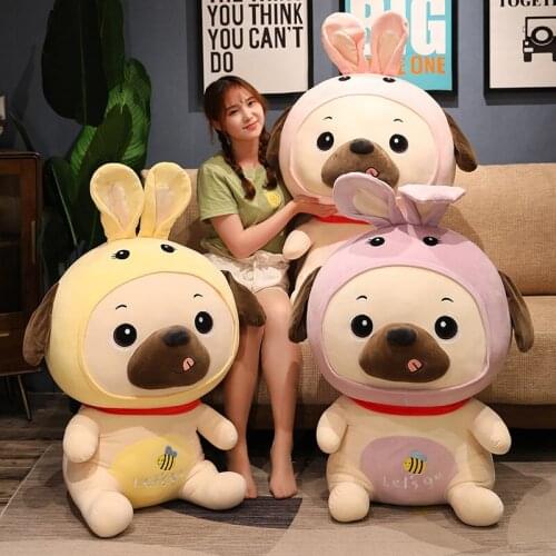 35-90cm Soft Cute Cartoon Dog With Rabbit Ears Plush Toys Stuffed Lovely Animals Pillow Doll For Girls Kids Birthday Gifts