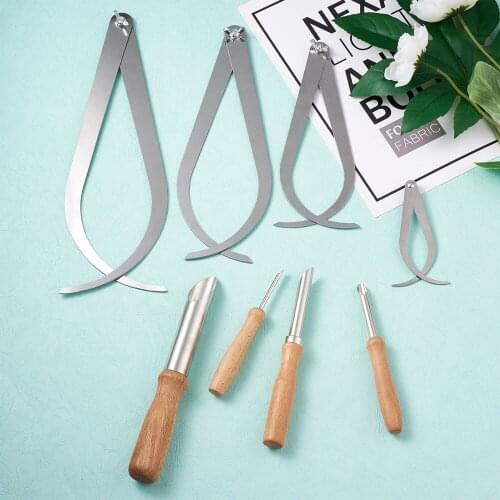 Jewelry Tool Kit with Bent-leg Stainless Steel Caliper Clay Sculpture Ceramic Measuring Tool Round Punch Sketching Art Tools DIY