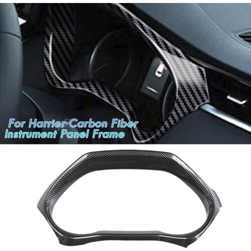 RHD Carbon Fiber Car Dashboard Instrument Panel Screen Frame Cover Trim Sticker for Toyota Harrier Venza 2020 2021