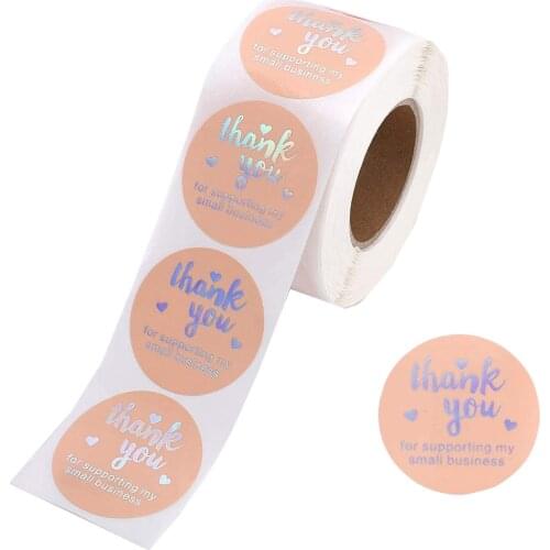 100-500pcs Thank You for Supporting My Small Business Stickers Round Seal Labels Handmade Sticker for Candy Gift Box Packing