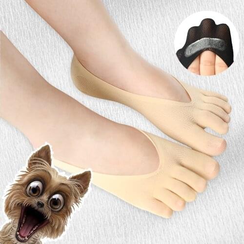 Socks With Fingers Socks women Summer Short Socks Funny Socks Ladies Invisible Lace White Female Happy Transparent Sock Girls