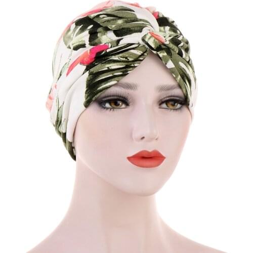 New Fashion Luxury Leopard Turban Stretch Turban Hat Cross Twist Cap Chemo Caps Soft Headwrap Headbands Muslim Headwear