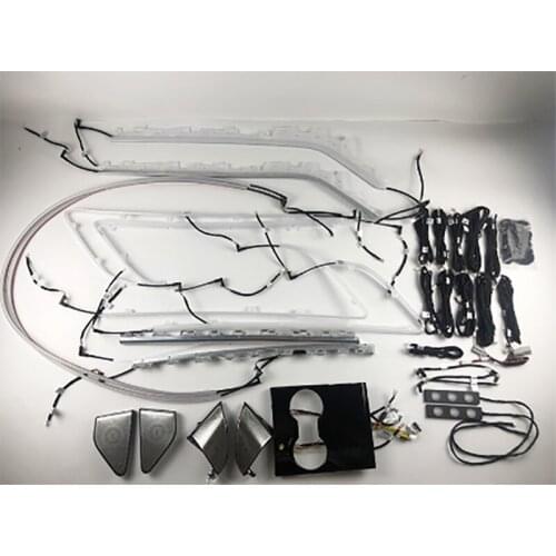 Fit for Tesla Model3 Model 3 2019 2020 Inter Auto Omgevingslicht 64 Kleuren Versieren Inter Lamp Touch Control Middenstijl hoorn