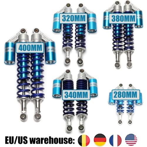 Spring 8mm Universals 380mm 15'' Diameter 12mm Blue Motorcycle Rear Gas Shock Absorber Air Suspension For Scooter AVT Quad D30