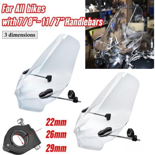 Motorcycle Adjustable Windscreen Windshield For Honda Kawasaki Harley Yamaha Ducati KTM Suzuki BMW Wind Deflector Universal Fit
