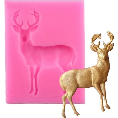 Christmas Deer Silicone Mold Fondant Cake Chocolate Cookie Decorating Mould Cake Tools