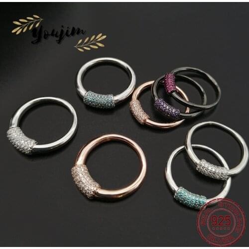 S925 sterling silver multicolored ring thick and thin man and woman light luxury fashion luxury monaco jewelry