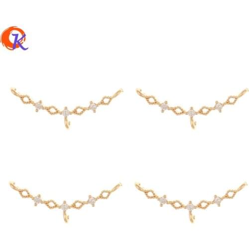 Cordial Design 100Pcs 8*22MM Jewelry Accessories/DIY Earrings Making/CZ Connectors/Arc Shape/Charms/Hand Made/Earring Findings