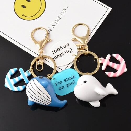 Cute Whale Keychain Creative Pendant Student Bag Simple Couple Pendant Gift Interesting Boutique Funny Decoration Accessories