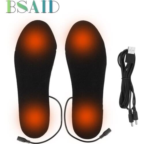 BSAID USB Electric Heated Insoles Women Men Heating Shoe Insole Winter Warm Insoles For Shoes Boots Heater Warm Foot Pads Insert