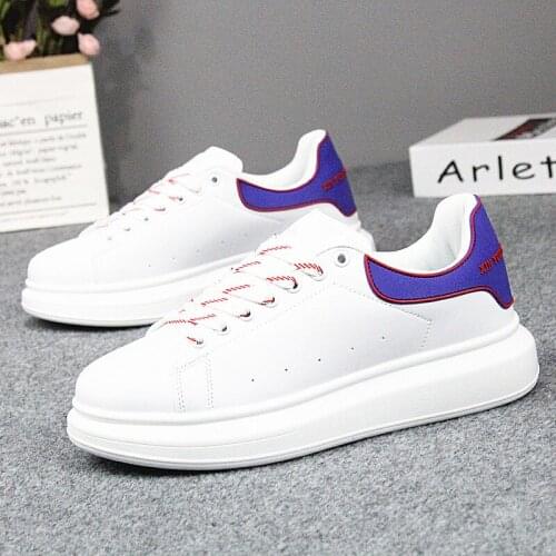 Thick-soled lace-up couple small white shoes spring and autumn new fashion trend sports shoes all-match casual womens shoes