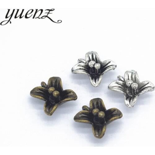 YuenZ 20pcs Alloy Charms Antique Silver color flower Pendants Jewelry Findings For DIY Handmade Jewelry Making 12*12mm Q128